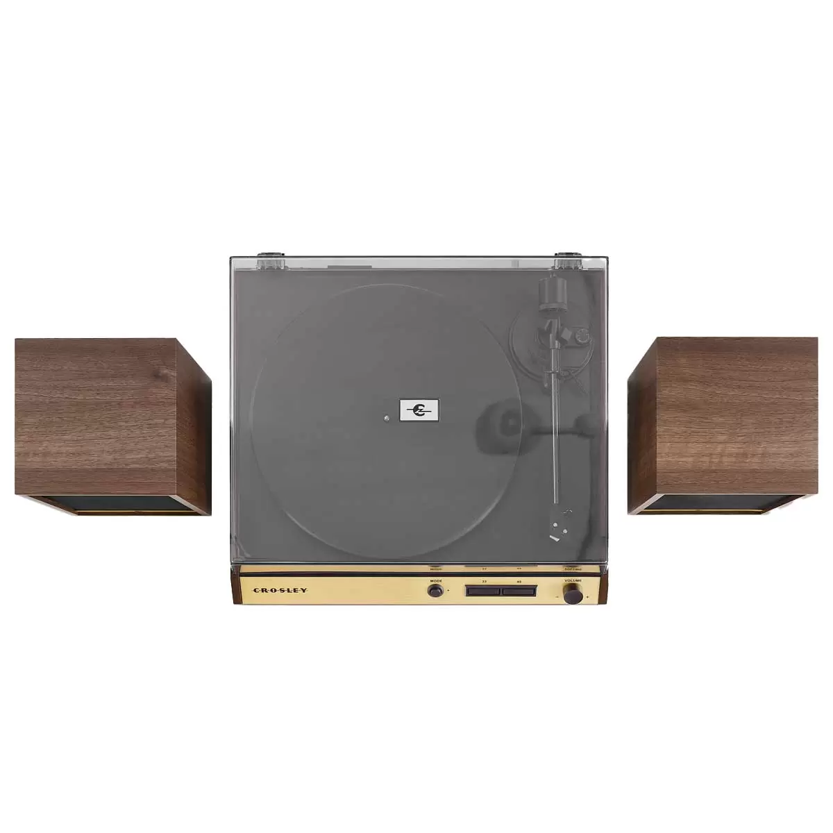 Crosley C72 Record Vinyl Shelf Turntable with Speakers Walnut CR72A-WA