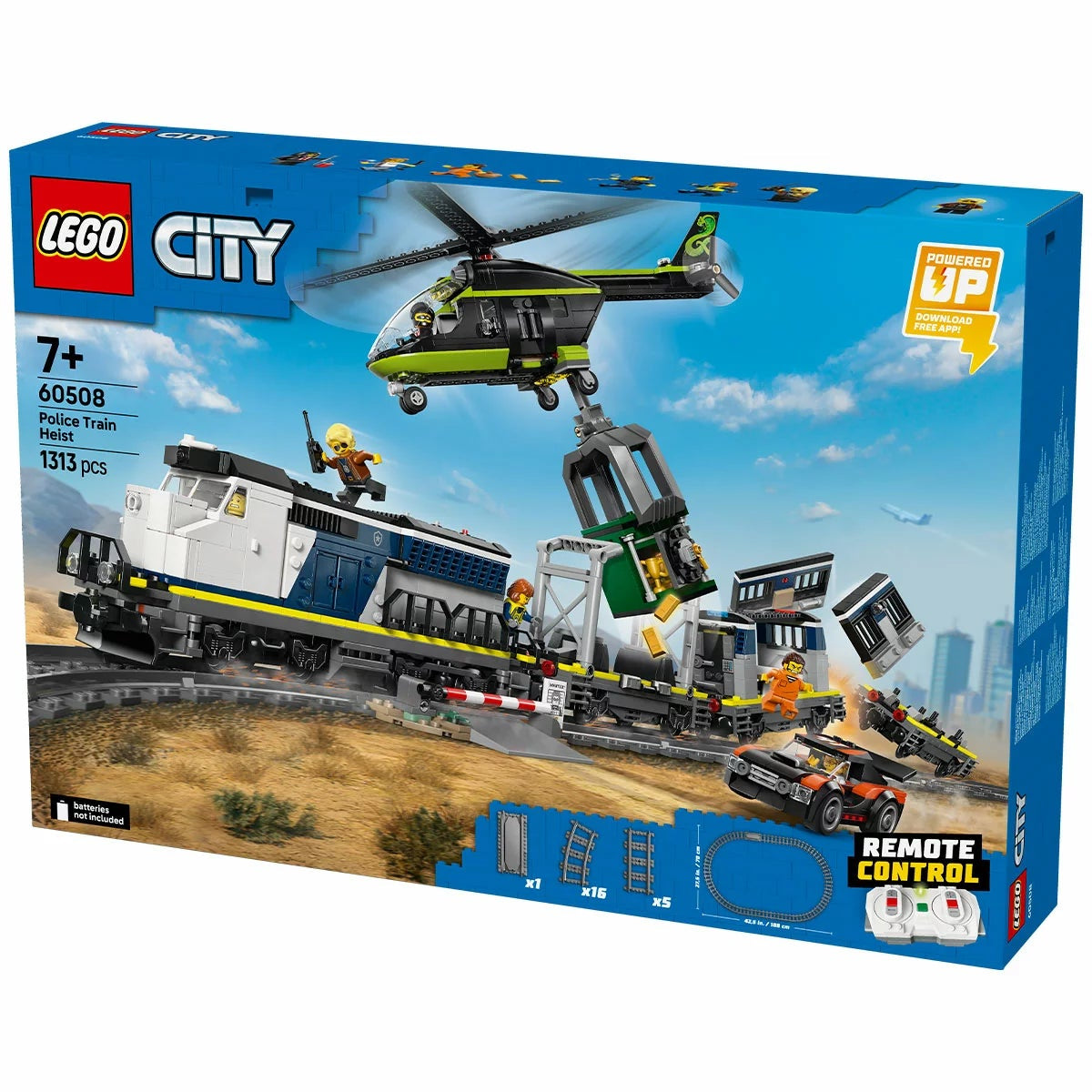 LEGO City Police Train Heist 60508 1313 Pieces Motorised Train Set