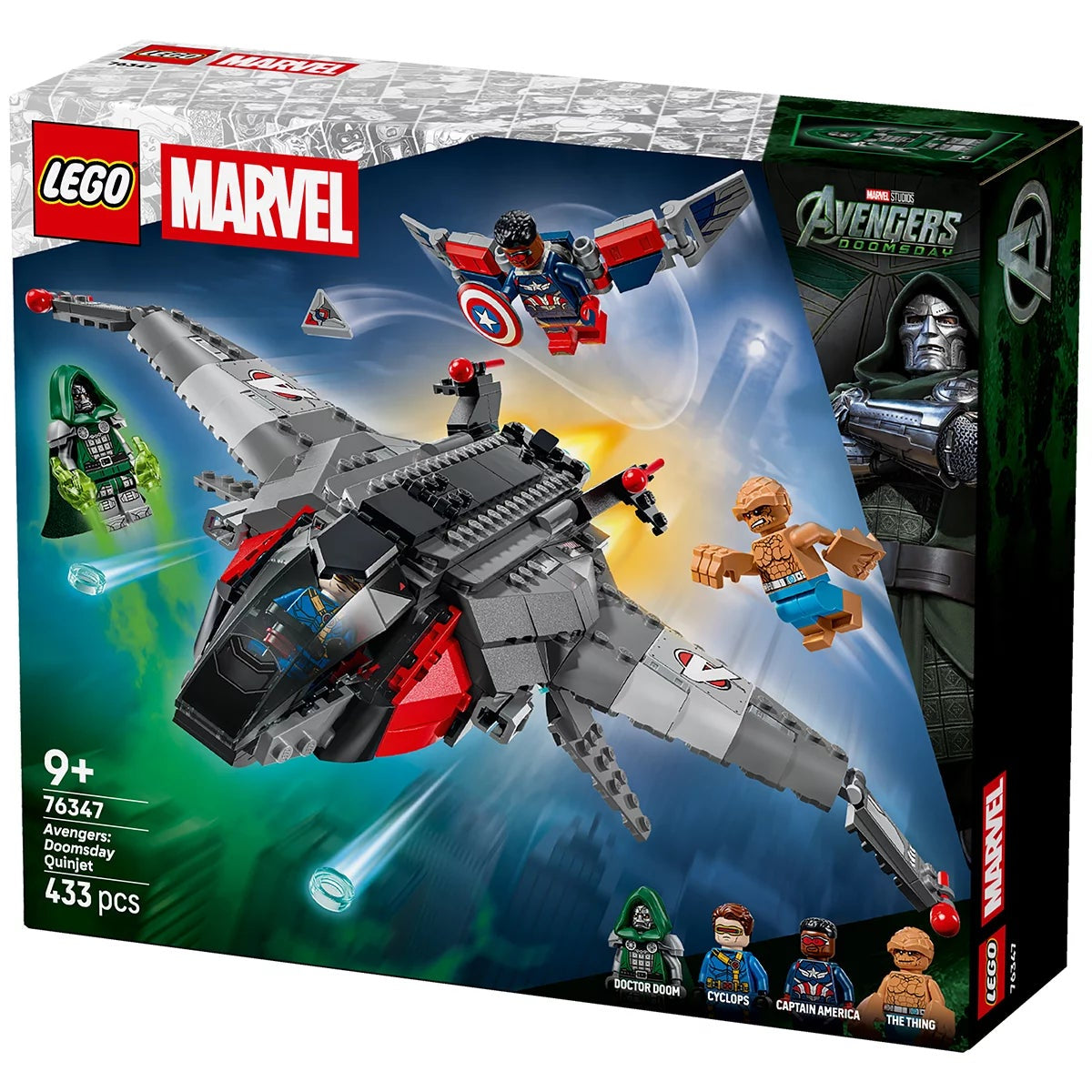 LEGO Marvel Avengers Doomsday Quinjet 76347 Building Set 433 Pieces 4 Minifigure