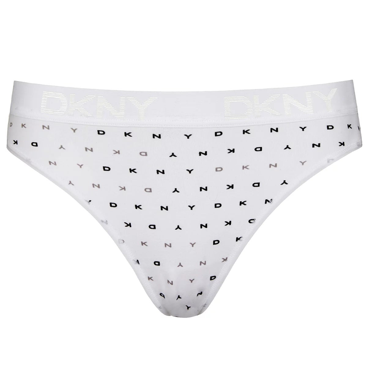 DKNY Women's Bikini Brief 4 Pack White Black XL Soft Stretch Cotton