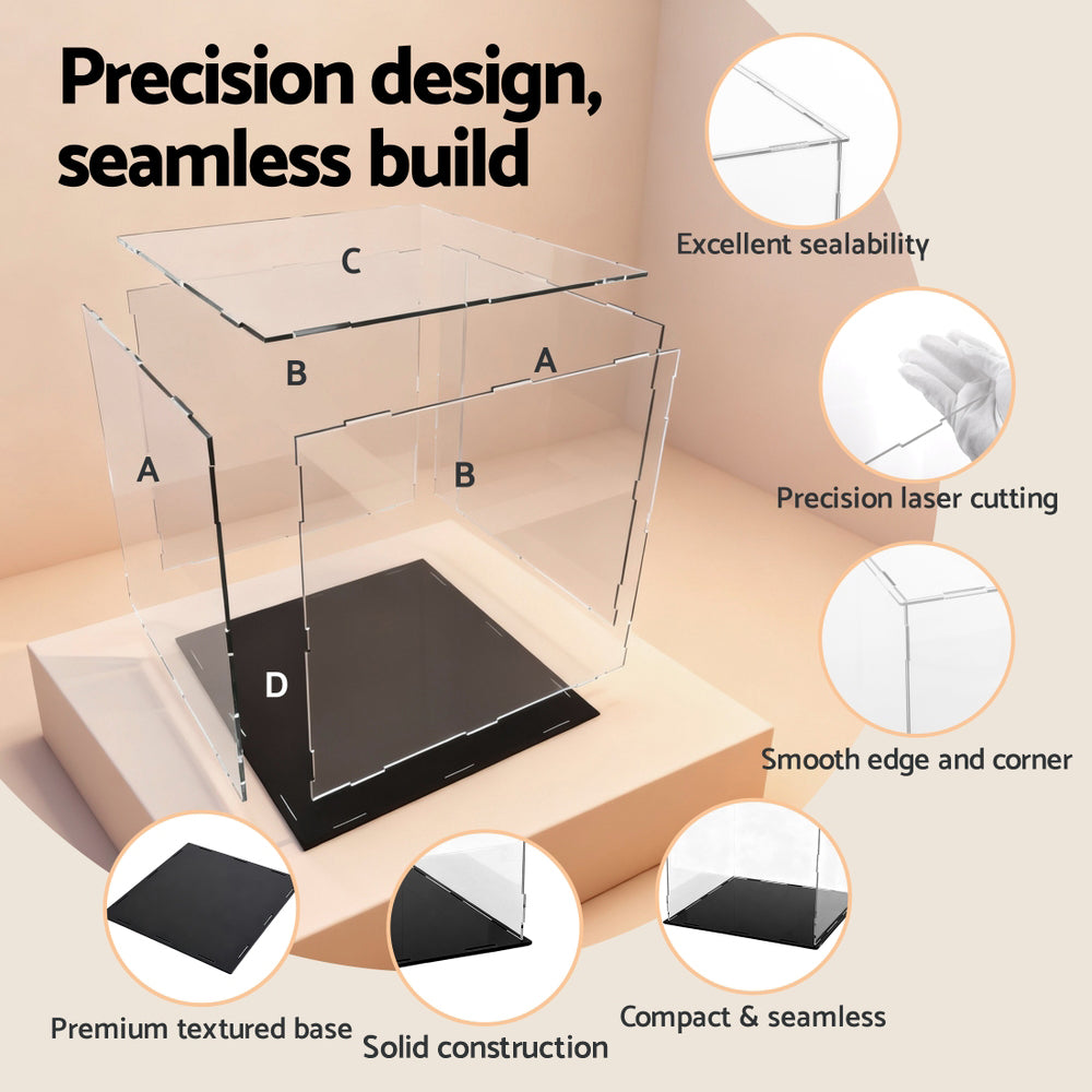 Artiss Clear Acrylic Display Case Dustproof Protection Box For Car Toys 30CM