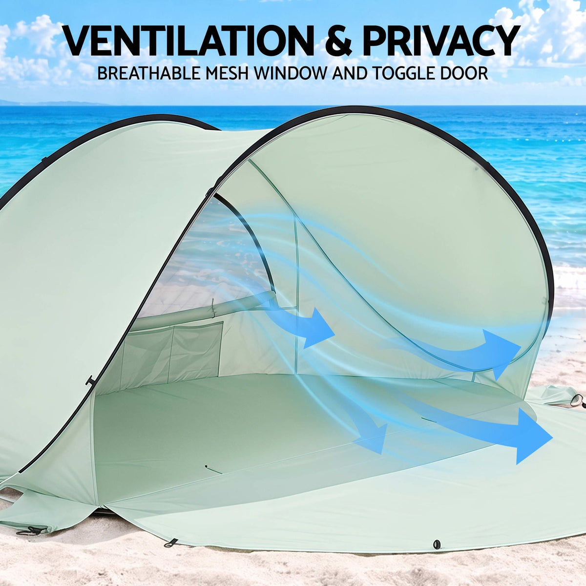 Weisshorn Pop Up Beach Tent UPF 50+ Sun Shade Shelter 2-3 Person Camping