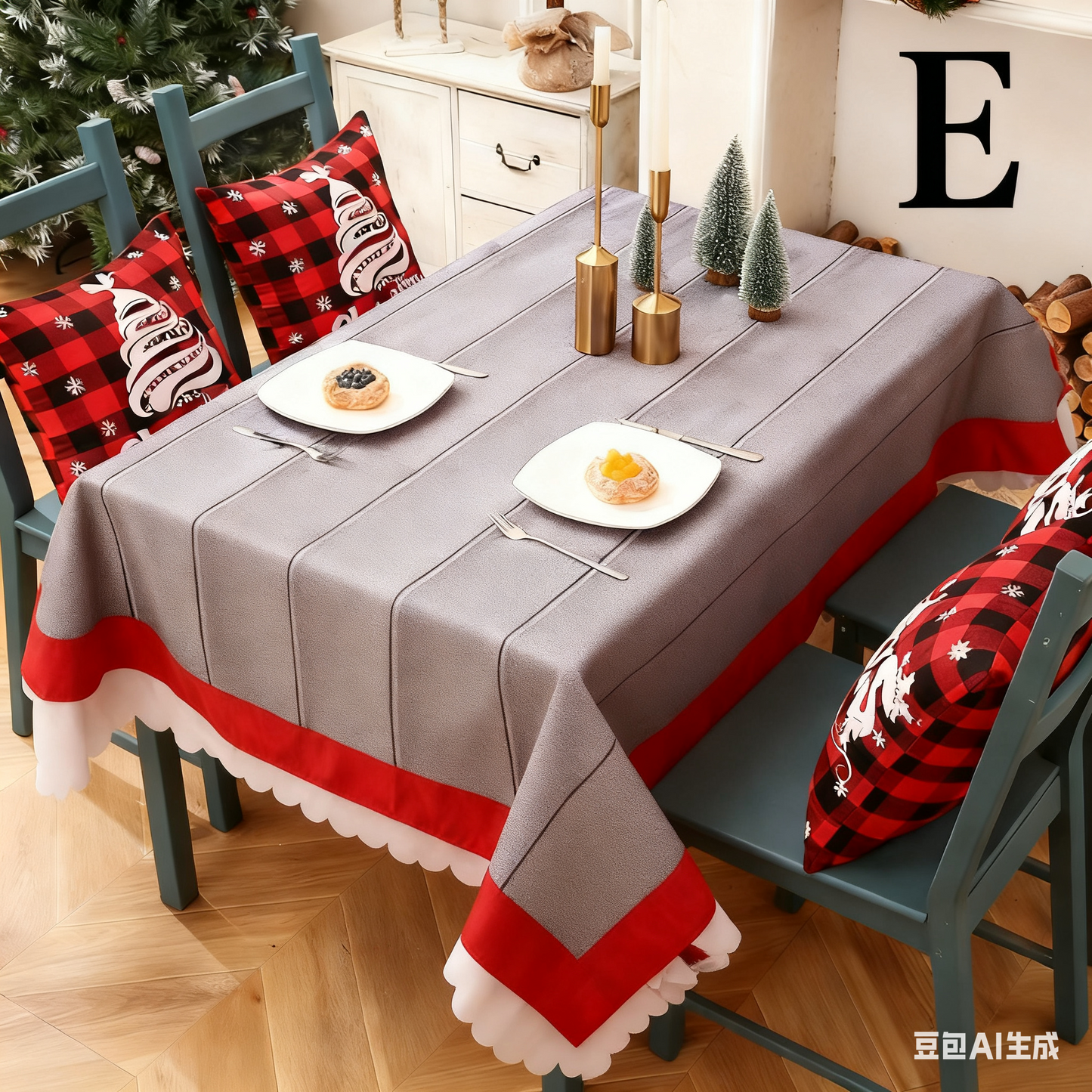 Christmas gift Christmas Tablecloth - Festive 180x150cm Table Cover for Holiday Dining & Home Decor（A）