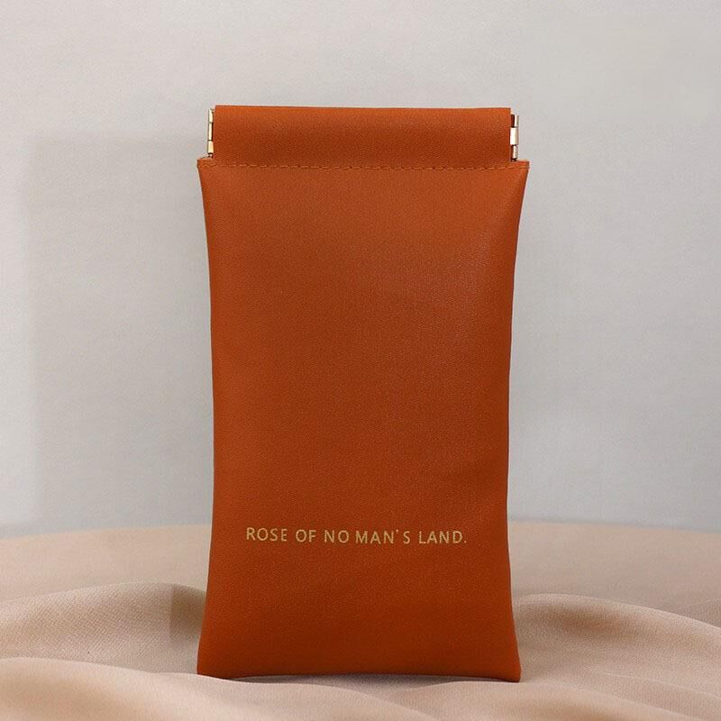 Christmas gift Premium Leather Eyeglass Case with Spring Closure - Multiple Color Options - Refined Craftsmanship（Rosy Pink）