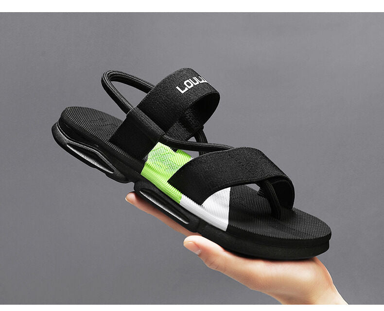 Men's 3-Color Convertible Sandals & Slippers, Outdoor Non-Slip EVA Thick-Sole Beach Shoes for Dual Wear(black-42)