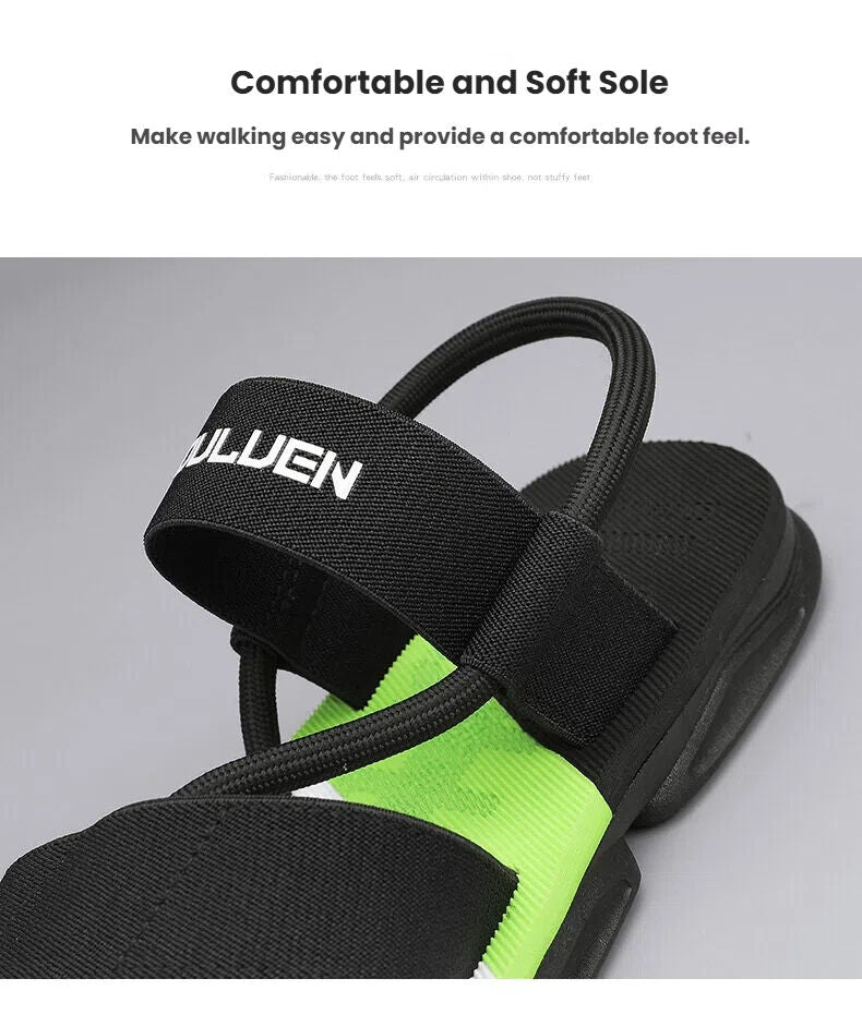 Men's 3-Color Convertible Sandals & Slippers, Outdoor Non-Slip EVA Thick-Sole Beach Shoes for Dual Wear(dark blue-45)