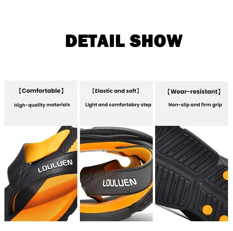 Men's Flip Flops with EVA-PVC Dual Sole, Orange for Comfort & Slip-Resistance(43)