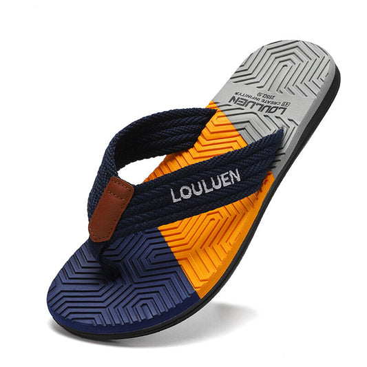 Men's Flip Flops with EVA-PVC Dual Sole, Blue for Comfort & Style for Summer Beach & Daily Wear(39)