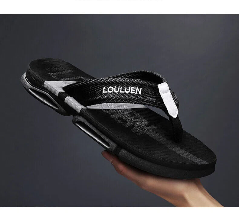 Men's Flip Flops: 4 Colors, EVA-PVC Blend, Comfort & Style for Summer Beach & Daily Wear(Black-gray-39)