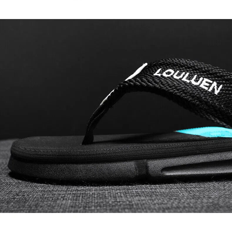 Men's Flip Flops: 4 Colors, EVA-PVC Blend, Comfort & Style for Summer Beach & Daily Wear(Black-gray-43)