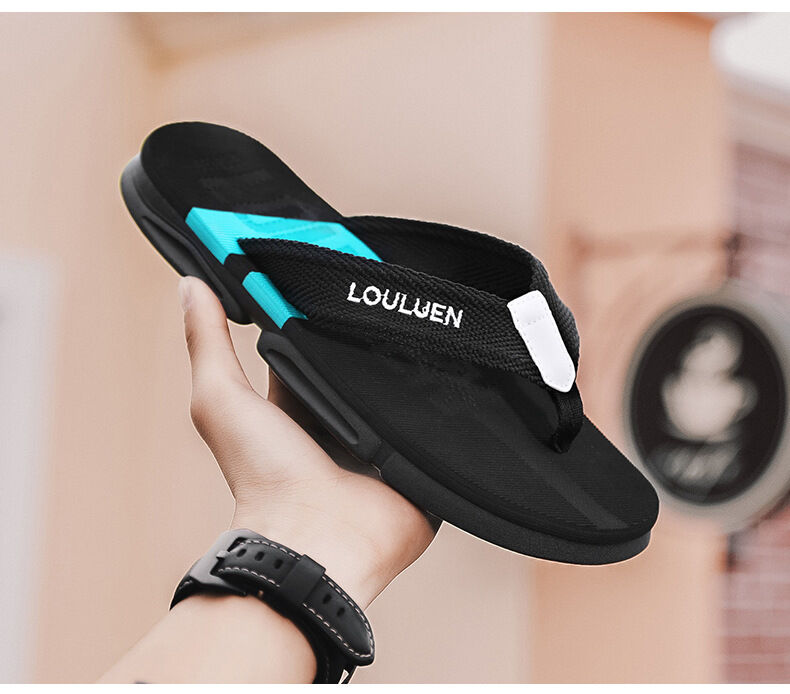 Men's Flip Flops: 4 Colors, EVA-PVC Blend, Comfort & Style for Summer Beach & Daily Wear(Black-green-41)