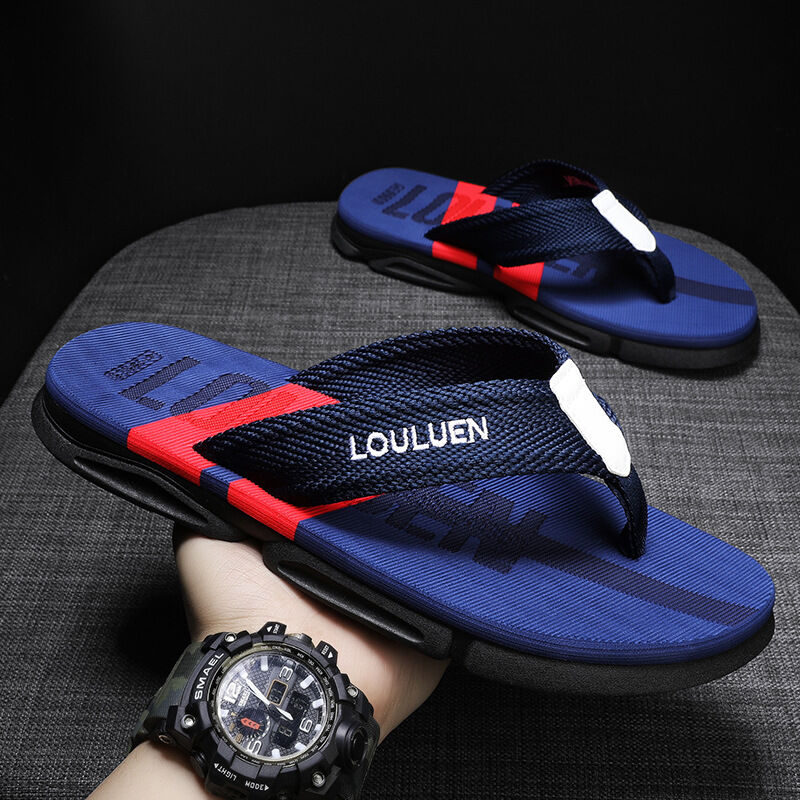 Men's Flip Flops: 4 Colors, EVA-PVC Blend, Comfort & Style for Summer Beach & Daily Wear(Blue-44)