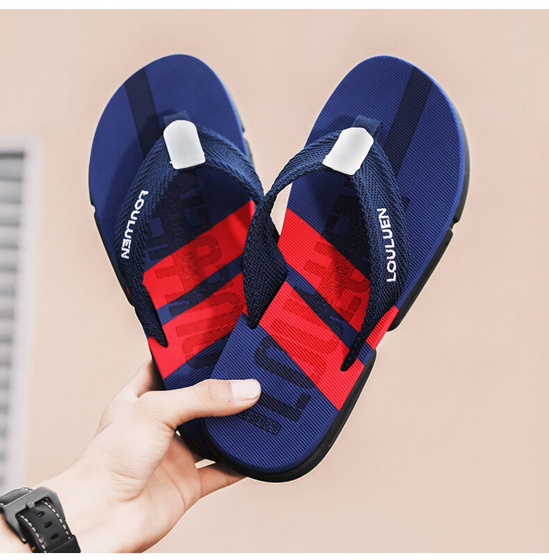 Men's Flip Flops: 4 Colors, EVA-PVC Blend, Comfort & Style for Summer Beach & Daily Wear(Blue-45)