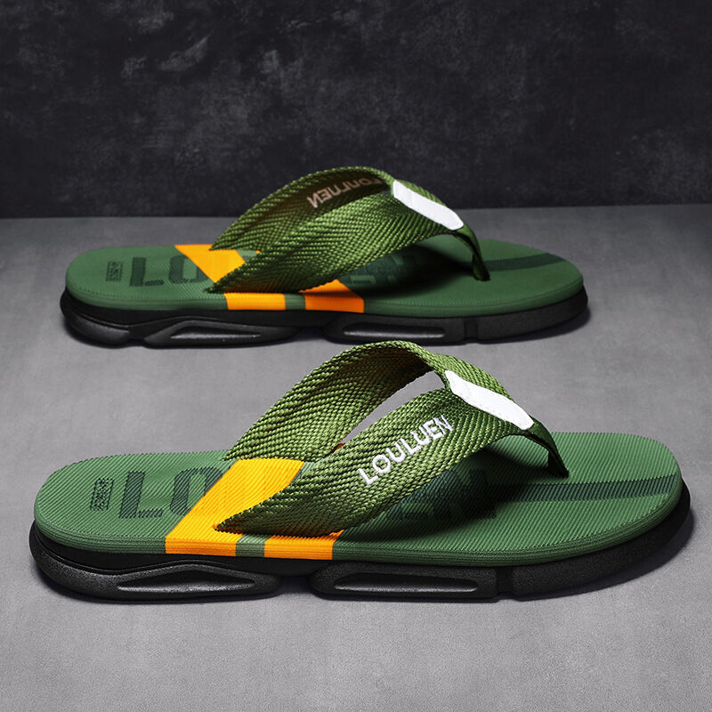 Men's Flip Flops: 4 Colors, EVA-PVC Blend, Comfort & Style for Summer Beach & Daily Wear(Green-42)