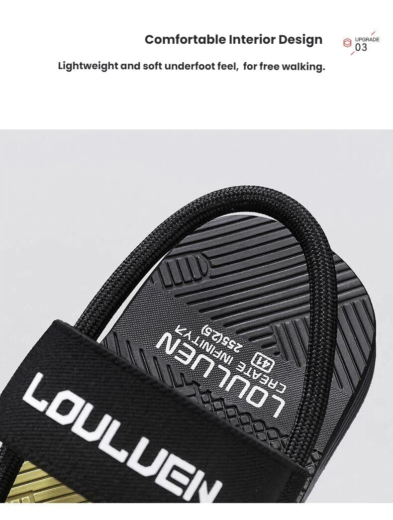 Men's Outdoor Non-Slip Sandals, EVA Lightweight Thick-Sole Beach Slippers for Casual & Sports(black-40)