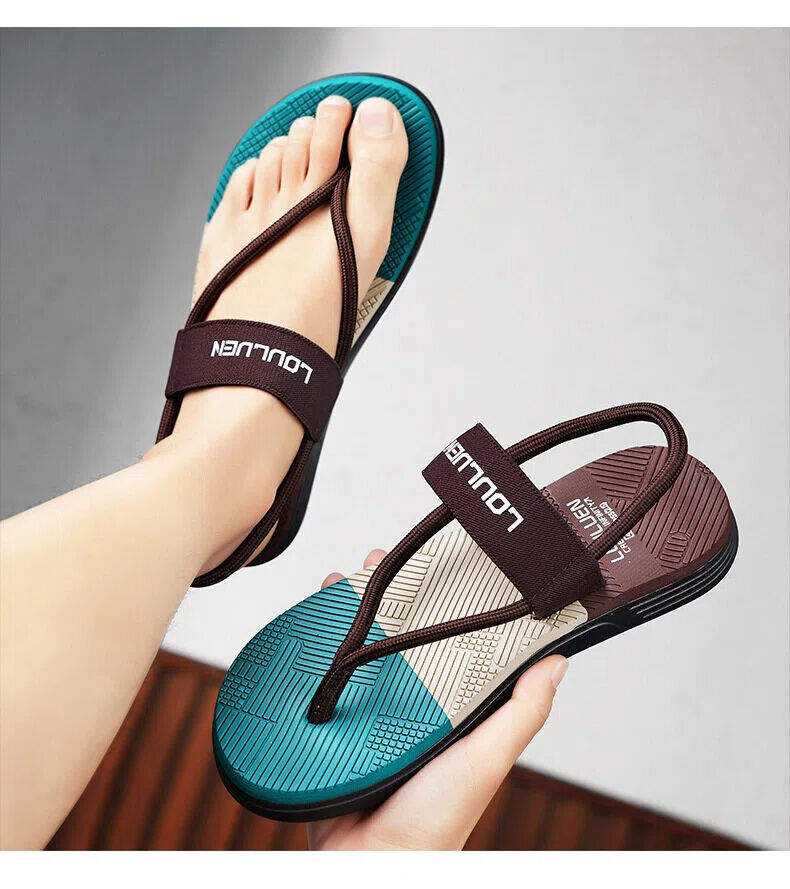 Men's Outdoor Non-Slip Sandals, EVA Lightweight Thick-Sole Beach Slippers for Casual & ports(brown-40)