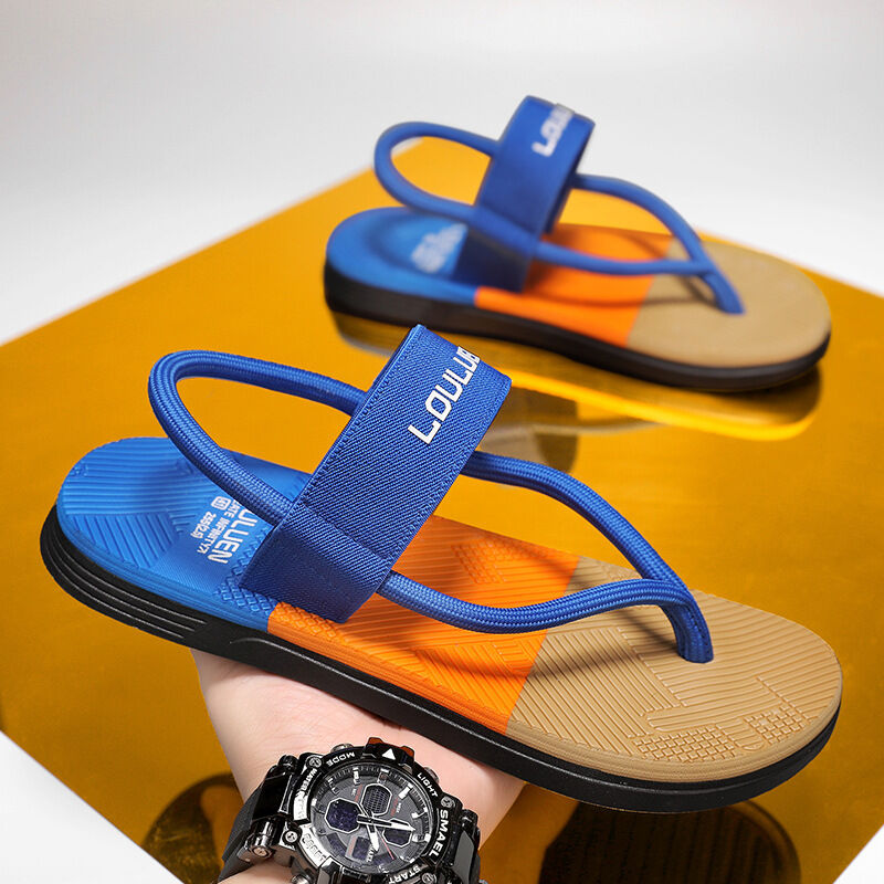 Men's Outdoor Non-Slip Sandals, EVA Lightweight Thick-Sole Beach Slippers for Casual & Sports(royal blue-40)