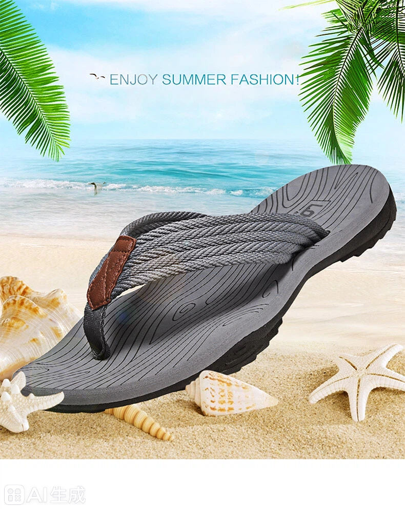 Men's Outdoor Non-Slip Flip Flops, 6 Colors EVA Lightweight Thick-Sole Beach Sandals for Casual & Sports(black-40)