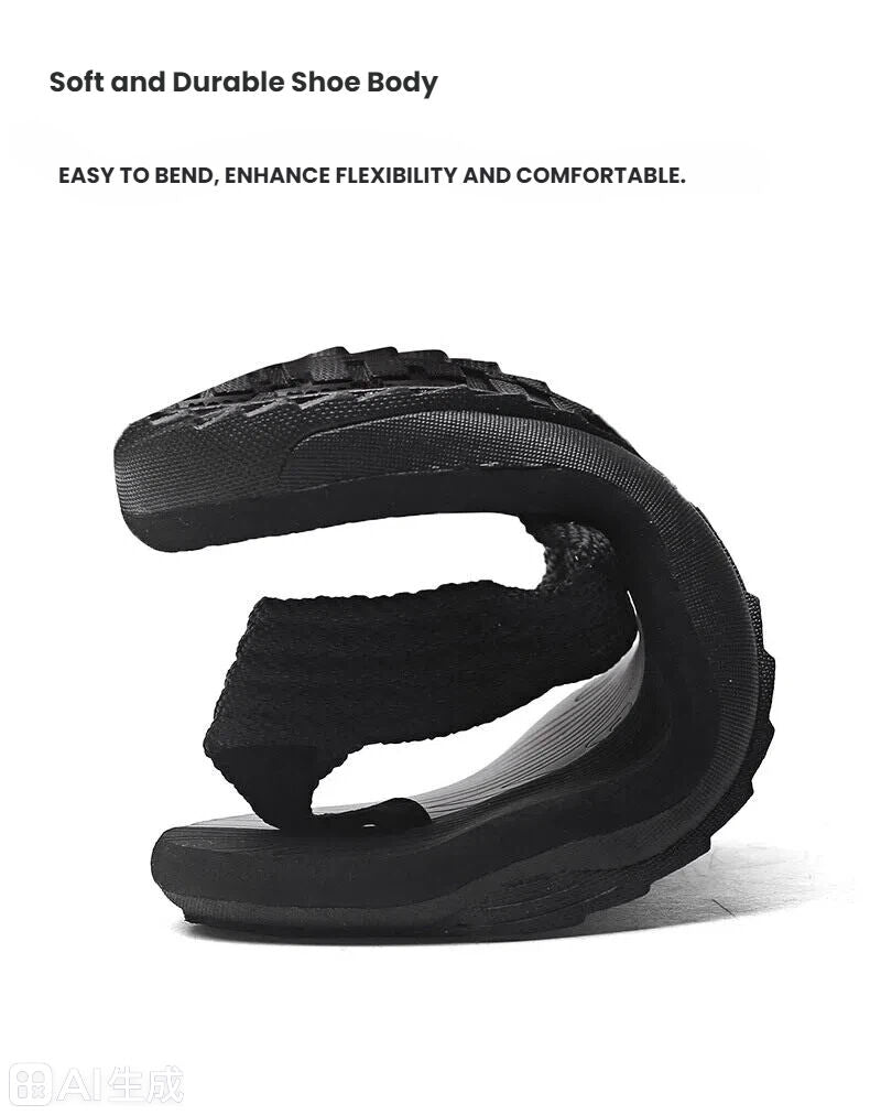 Men's Outdoor Non-Slip Flip Flops, 6 Colors EVA Lightweight Thick-Sole Beach Sandals for Casual & Sports(black-45)