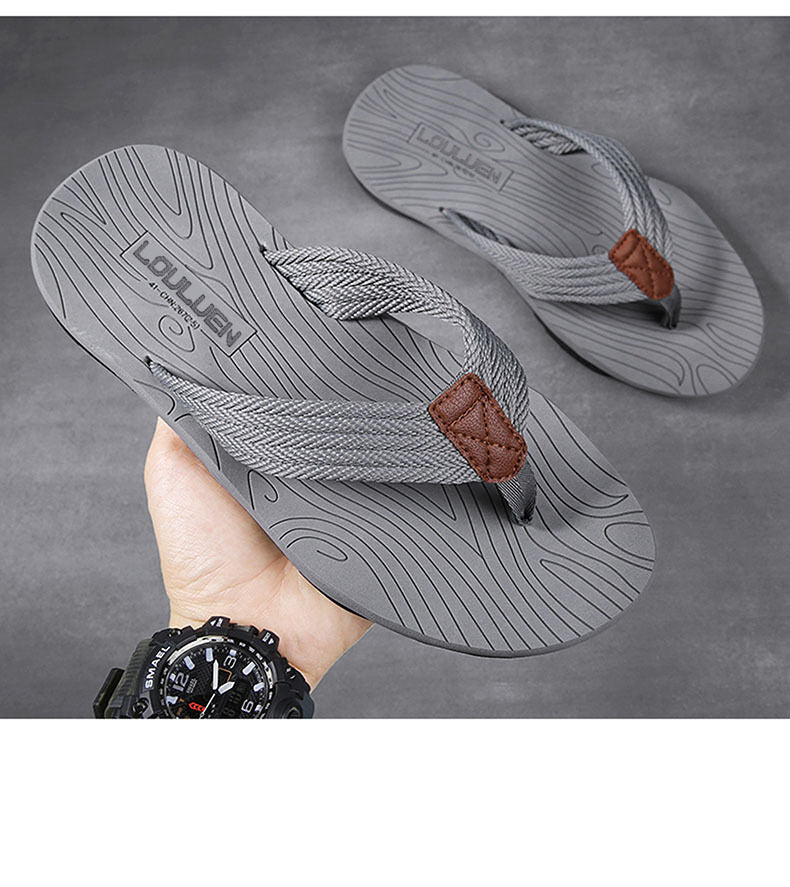 Men's Outdoor Non-Slip Flip Flops, 6 Colors EVA Lightweight Thick-Sole Beach Sandals for Casual & Sports(gray-41)