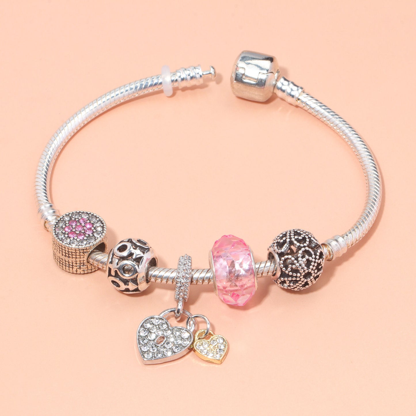 Rose Gold Petal Zircon Bracelet(18cm)