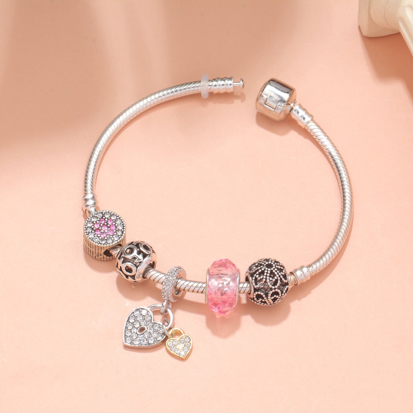 Rose Gold Petal Zircon Bracelet(19cm)