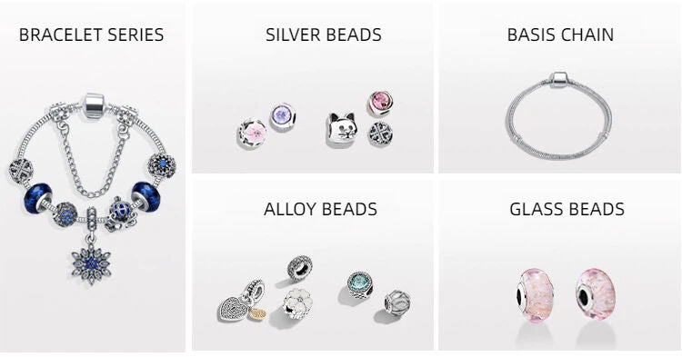 Sparkling Charm Bracelet with Smiley, Crystal, Rhinestone Beads & Hollow Star Zircon Pendants(19cm)