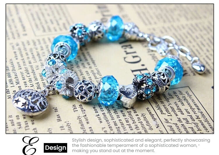 Vintage Crystal Zircon Beaded Bracelet with Hollow LOVE Alloy Pendant, Adjustable Snake Chain Bracelet(19cm+5cm)