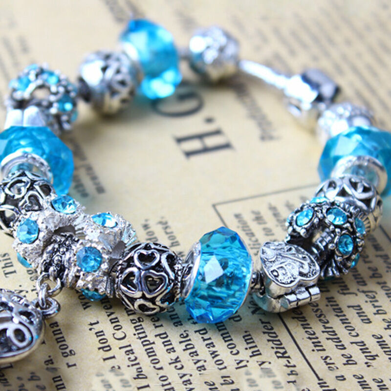 Vintage Crystal Zircon Beaded Bracelet with Hollow LOVE Alloy Pendant, Adjustable Snake Chain Bracelet(20cm+5cm)