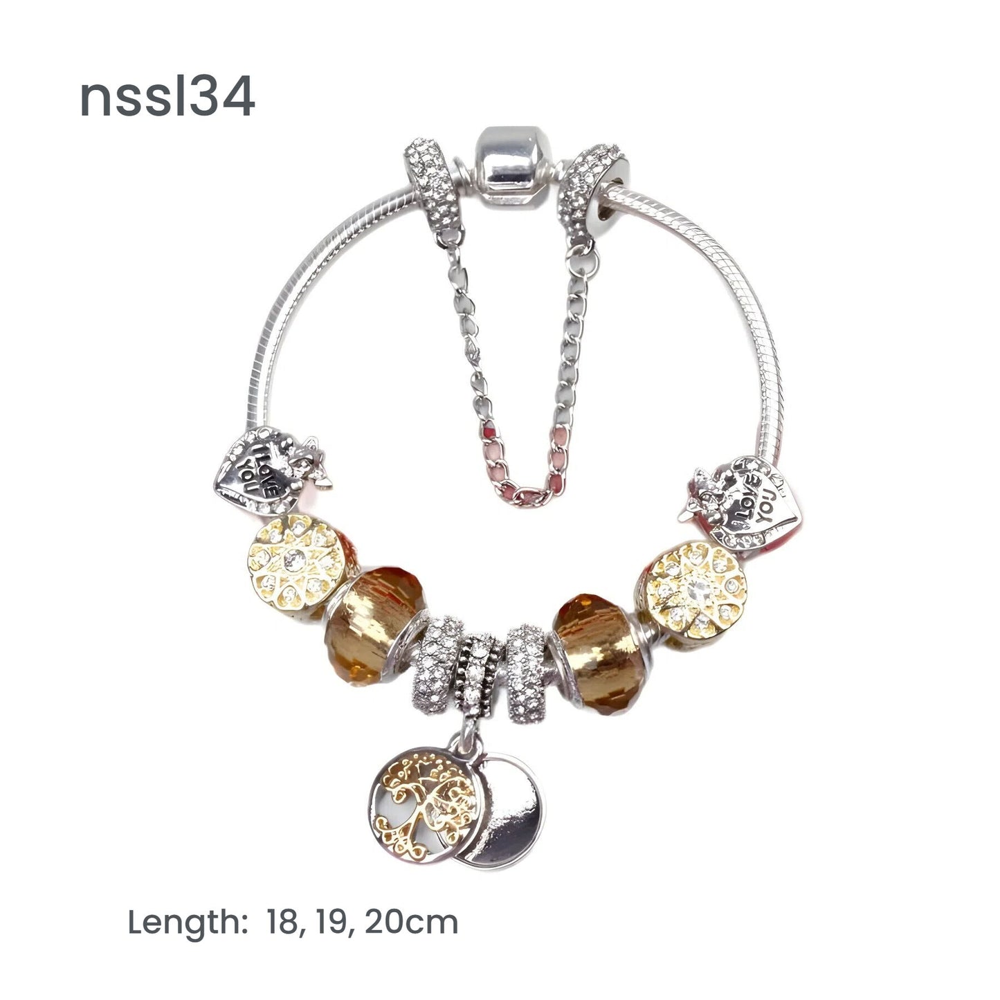 11 Styles Charm Bracelets Set,Colorful Alloy & Glass Beaded Bracelets(double)