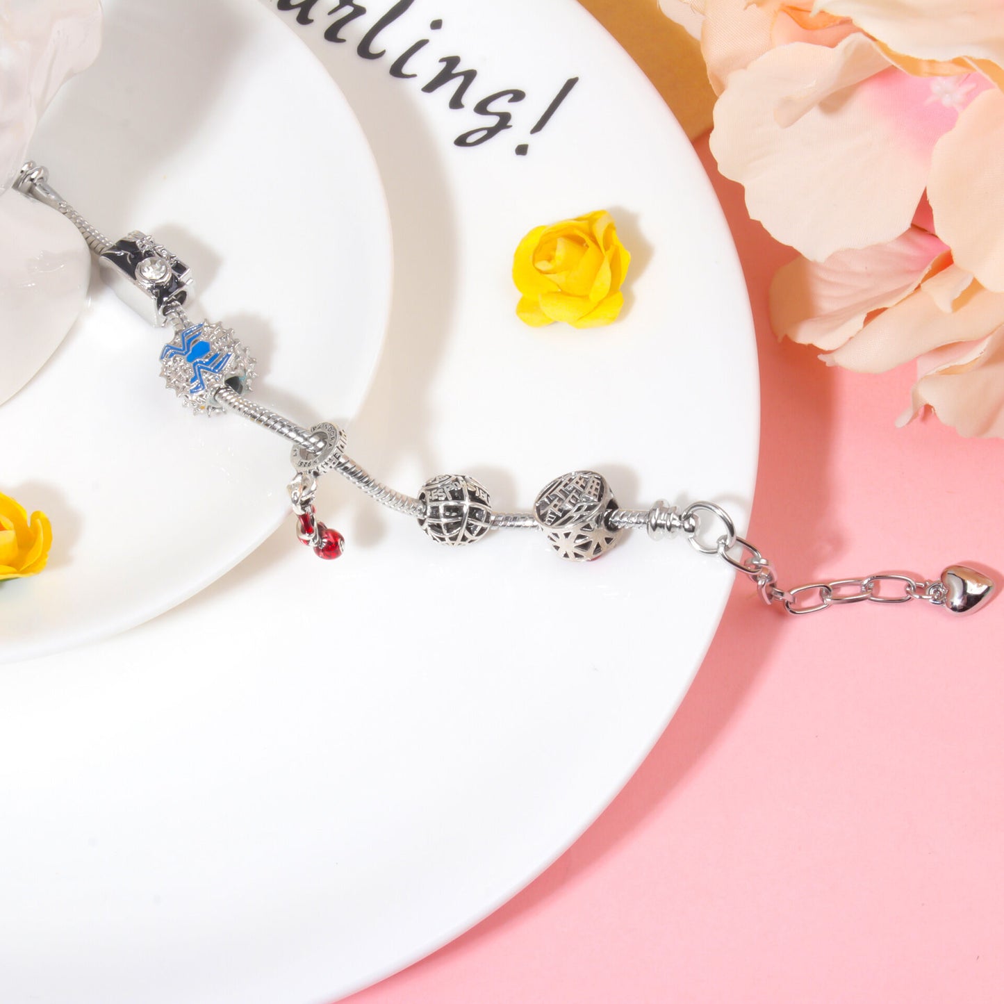 Cartoon Punk Spider-Man Themed Rhinestone Bracele(19cm)