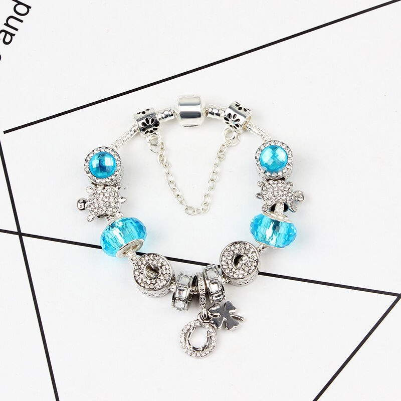 Combo Deal: Tortoise Bead, Purple Floral, Blue Starry Sky Bracelets - Mix & Match(triple-20cm)