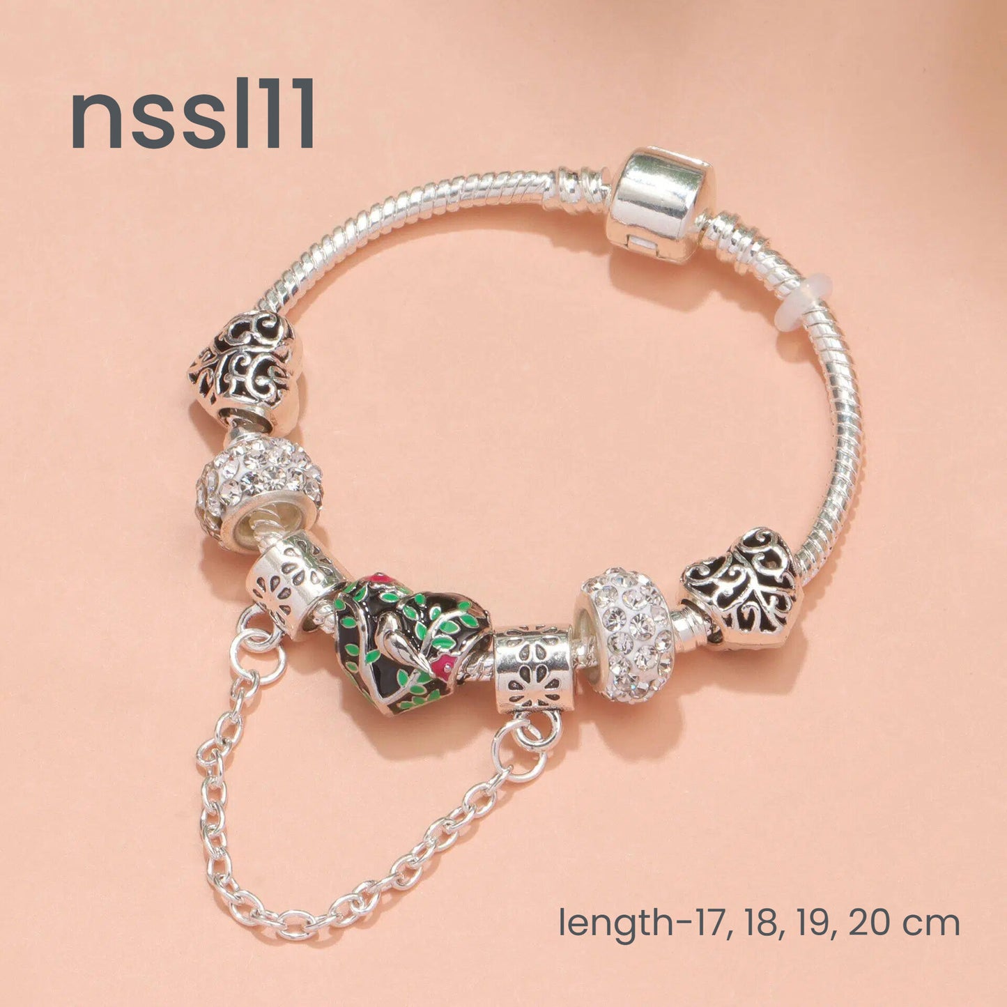 10 Styles Charm Bracelets Set: Colorful Alloy & Glass Beaded Bracelets, Adjustable Length 16-24cm(triple)