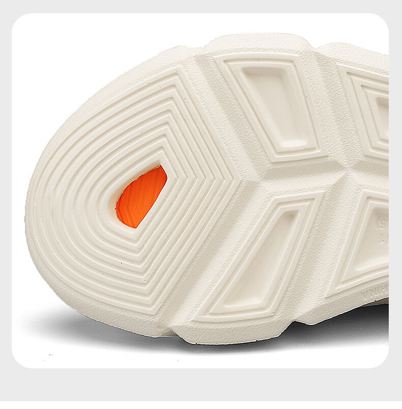 Men's Summer EVA Crocs with 3 Color Options - Breathable, Non-Slip, Comfortable Beach & Casual Sandals(white&orange-40-41)