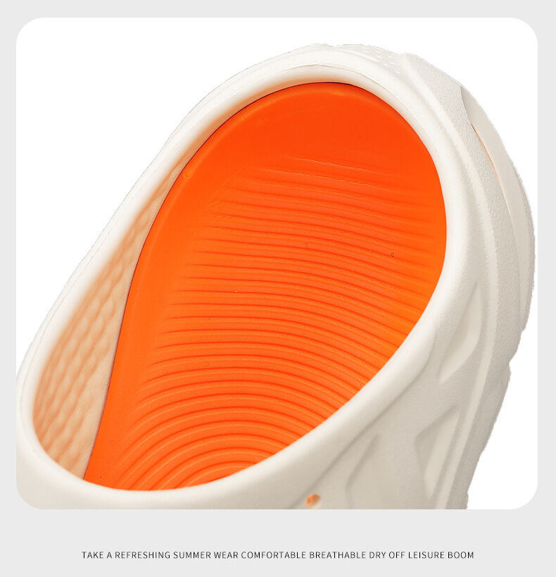 Men's Summer EVA Crocs with 3 Color Options - Breathable, Non-Slip, Comfortable Beach & Casual Sandals(white&purple-38-39)