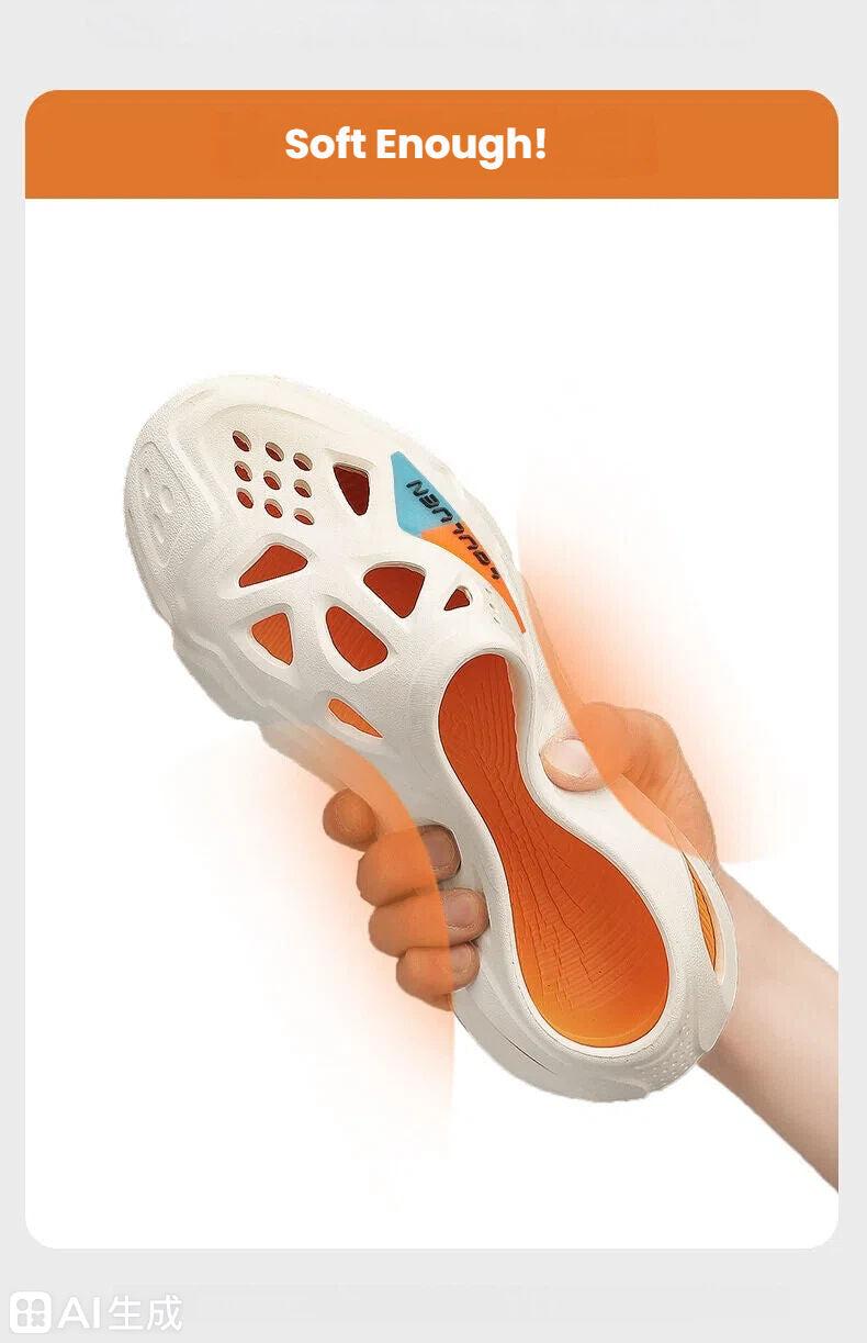 Men's Summer EVA Crocs with 3 Color Options - Breathable, Non-Slip, Comfortable Beach & Casual Sandals(white&purple-40-41)