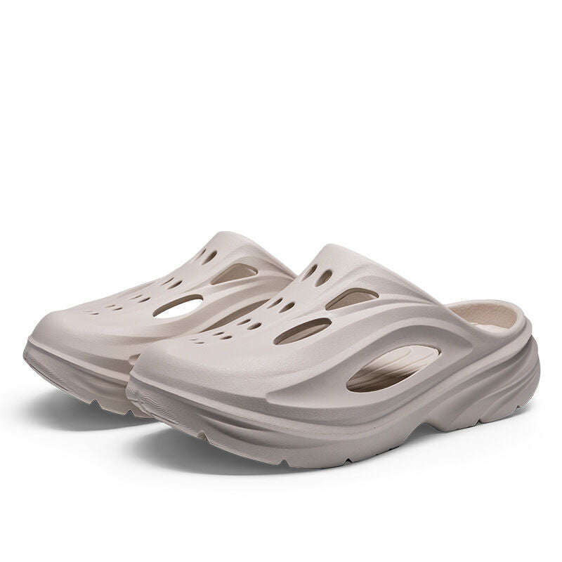 Men's Summer EVA Crocs with 3 Color Options - Breathable, Non-Slip, Comfortable Beach & Casual Sandals(black-42.5-43)