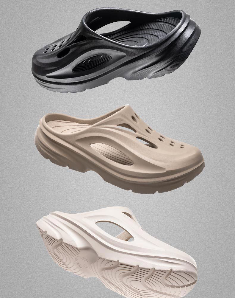 Men's Summer EVA Crocs with 3 Color Options - Breathable, Non-Slip, Comfortable Beach & Casual Sandals(white-39-40)