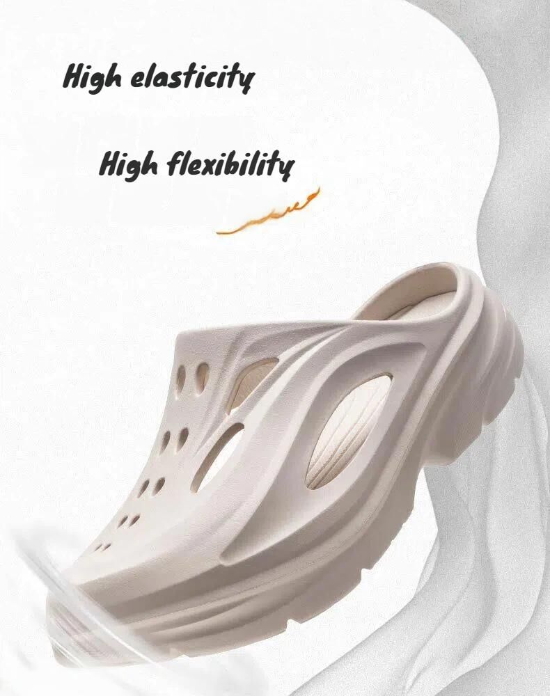 Men's Summer EVA Crocs with 3 Color Options - Breathable, Non-Slip, Comfortable Beach & Casual Sandals(white-44.5-45)