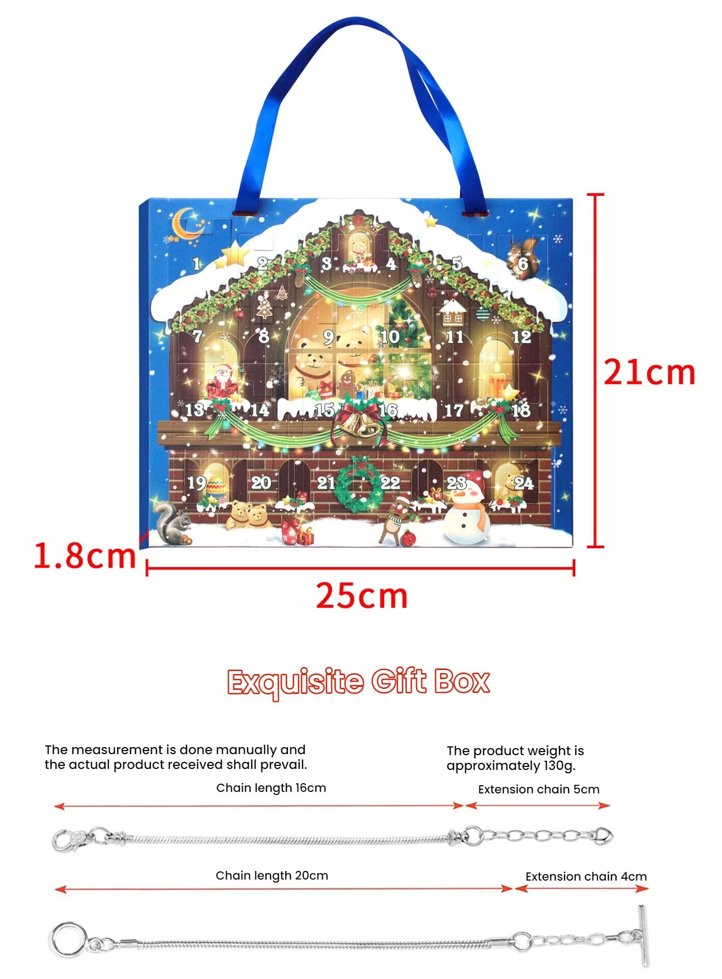 Christmas DIY Jewelry & Craft Advent Calendar(M-13,25*21*1.8)