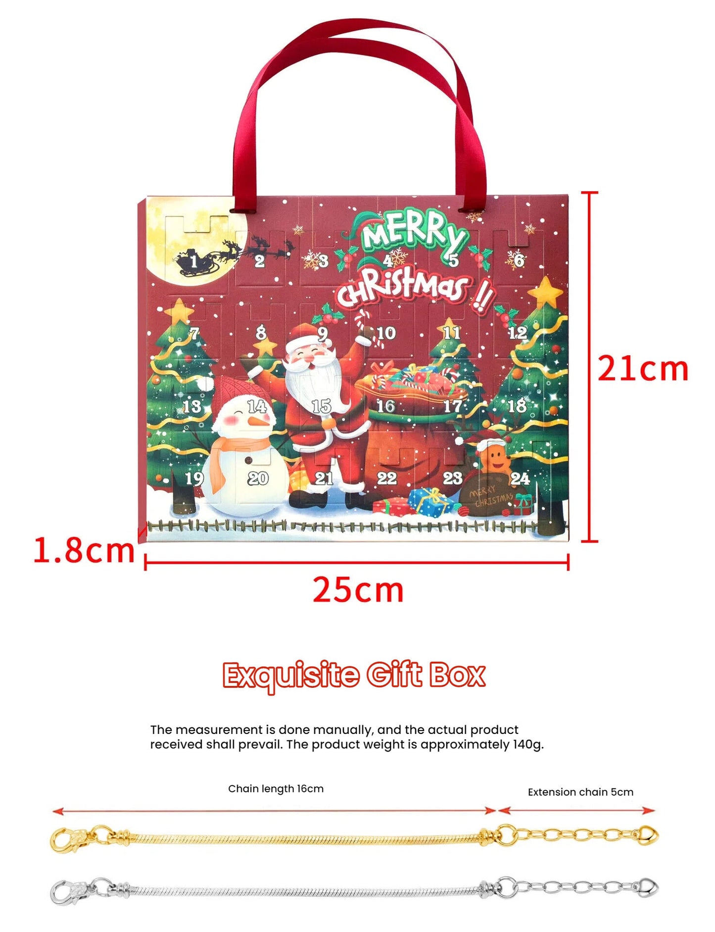 Christmas DIY Jewelry & Craft Advent Calendar(M-14ST,20*17*1.1)