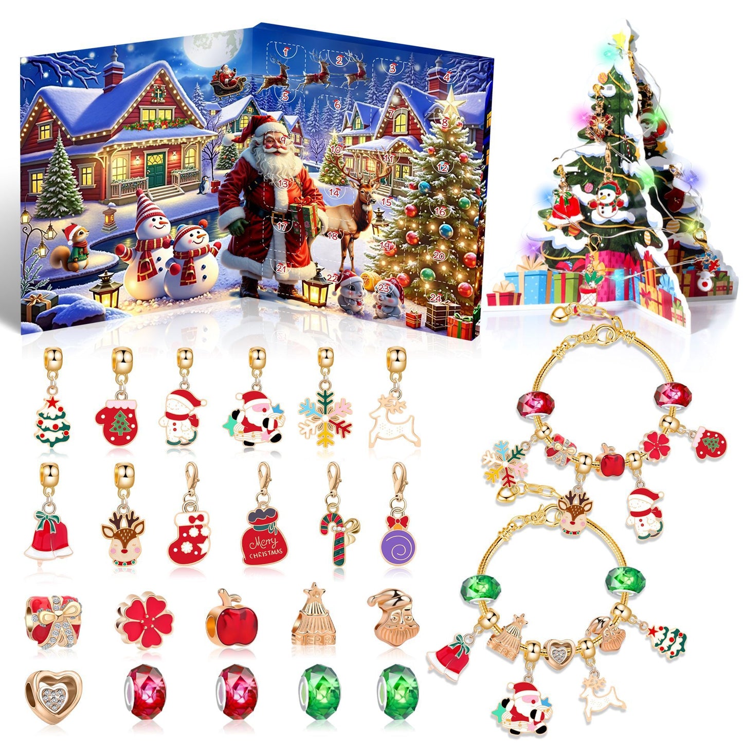 Christmas DIY Jewelry & Craft Advent Calendar(M-30,20*17*1.3cm)