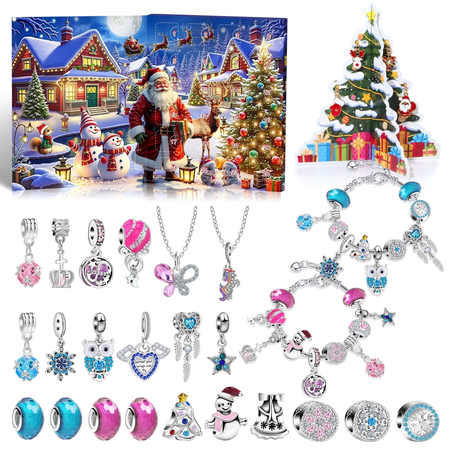 Christmas DIY Jewelry & Craft Advent Calendar(YD-02,20*17*1.3cm)
