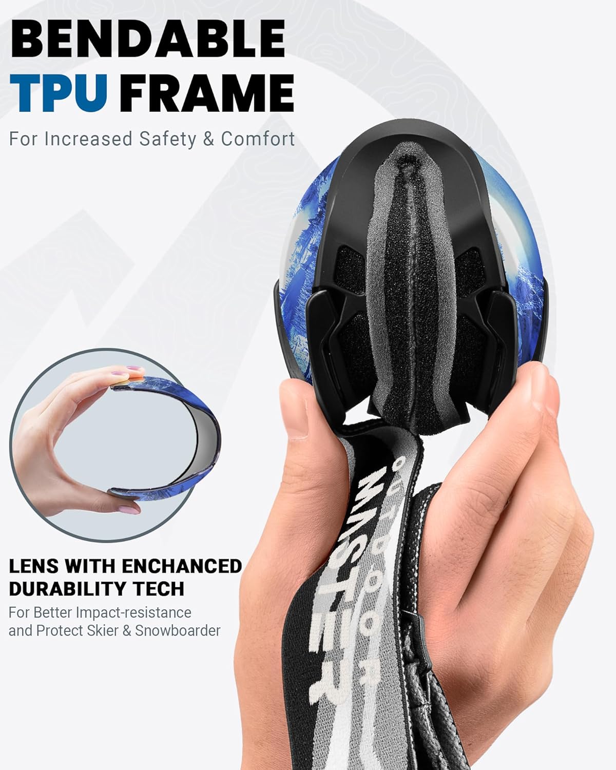 OutdoorMaster Ski Goggles with Cover Snowboard Snow Goggles OTG Anti-Fog -100% UV Protection-OM-18