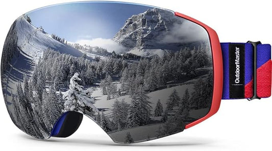 OutdoorMaster Ski Goggles PRO - Frameless, Interchangeable Lens 100% UV400 Protection Snow Goggles for Men & Women-OM-2