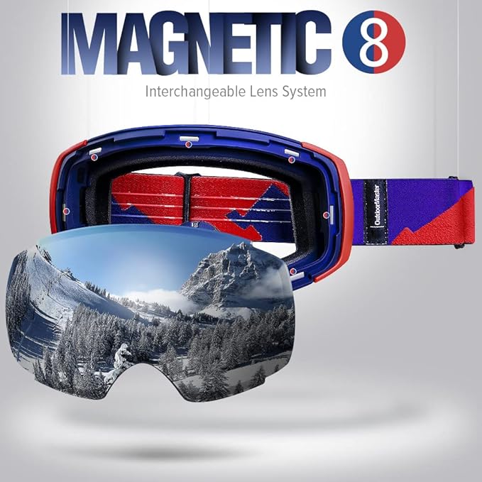 OutdoorMaster Ski Goggles PRO - Frameless, Interchangeable Lens 100% UV400 Protection Snow Goggles for Men & Women-OM-2