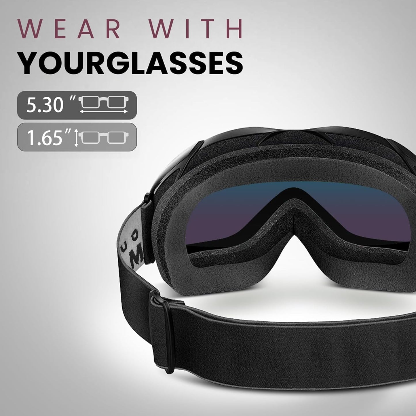 OutdoorMaster OTG Ski Goggles - Over Glasses Ski/Snowboard Goggles for Men, Women & Youth - 100% UV Protection-OM-5