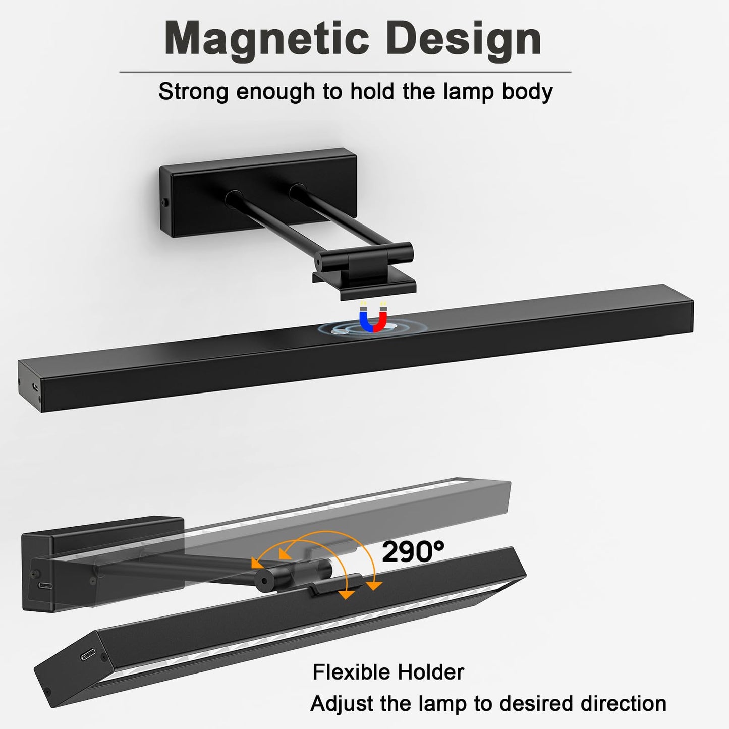 Picture Light Battery Operated, 16in Wireless Art Light for Paintings Color Temperature Adjustable Dimmable Battery Picture Light with Remote Control for Gallery Dartboard Art Bedroom Bathroom