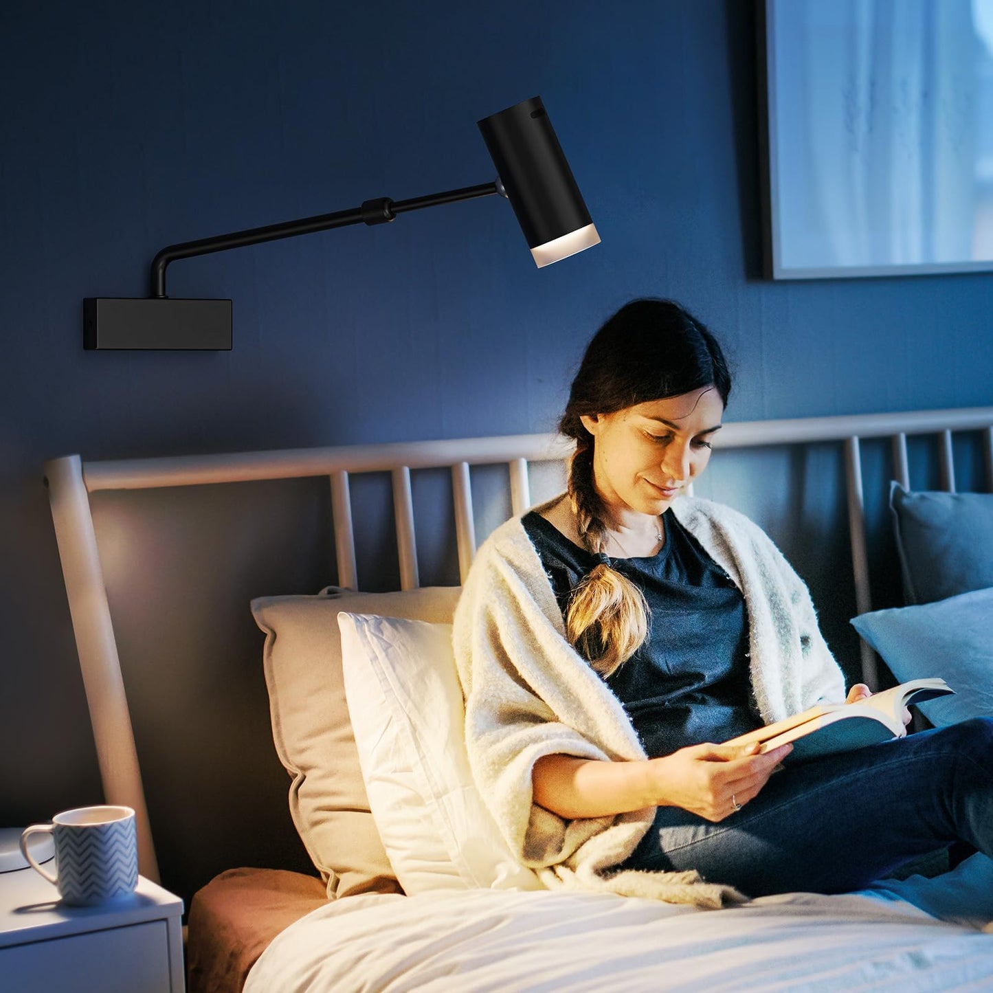 Rechargeable Picture Light with Remote Control, Adjustable Wall Sconce, 4000mAh Battery, Dimmable LED Art Light for Gallery, Bedroom & Bathroom