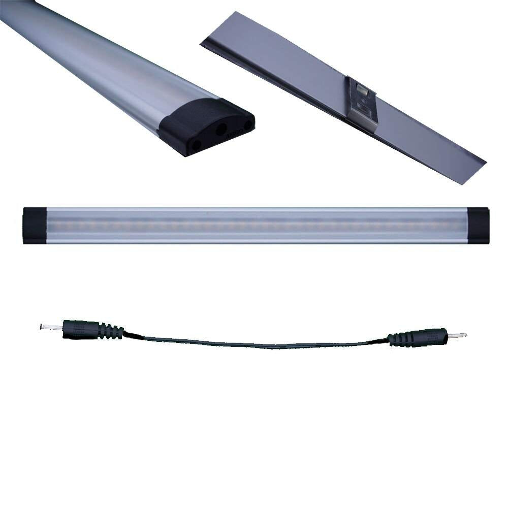 Dimmable Led Under Cabinet Lighting Bar Linkable Kits with Rocker Switch Under Counter Kitchen,Showcase,Shelf Lighting(3 Panel Kits Cold White)